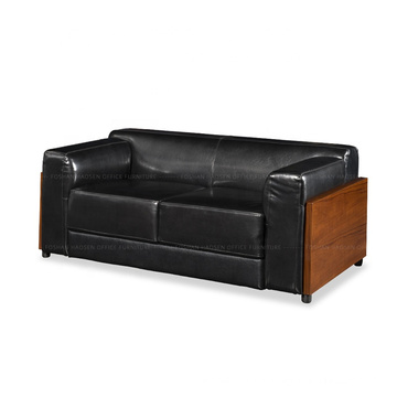 Modern living room furniture classic Black leather sofa